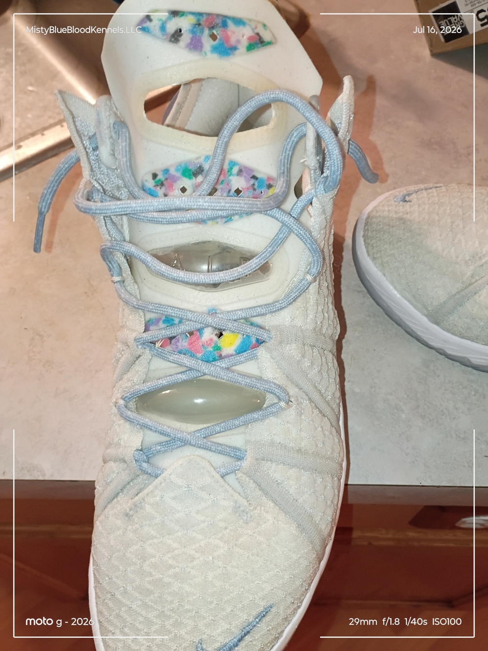 Nike LeBron 18 White,Blue,Clear& Multi Colored Basketball 🏀 Shoes - Picture 12 of 16